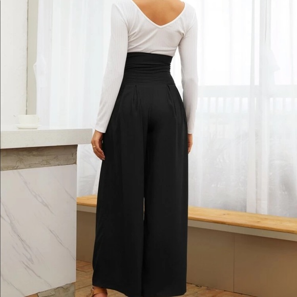 Boho belted high waisted wide leg pants - Picture 3 of 15